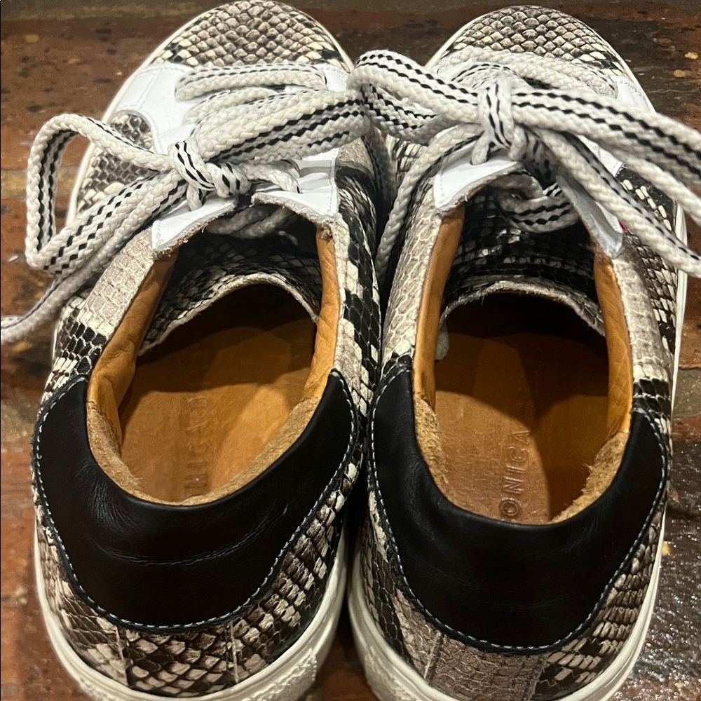 Veronica Beard Sami Python Print Leather Sneakers… - image 13